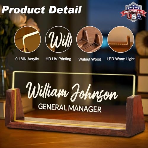 Ship Next Day Custom Name Plate for Desk, Acrylic Office Desk Accessories - Image 3