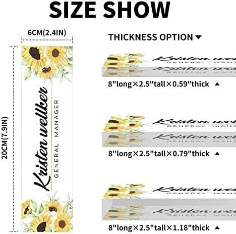 Personalized Office Name Plate for Desk, Custom Employee Appreciation Gifts, Acrylic Desk Name Plate Funny, Desk Decorations Gift, Acrylic Desk Ornaments (Sunflower) - Image 4