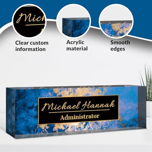 Desk Name Plate Personalized, Custom Name Plate for Desk, Acrylic Desktop Accessories, Office Gift & Decor for Women Men, Teacher Nurse Boss Employee Appreciation Gifts - Image 3