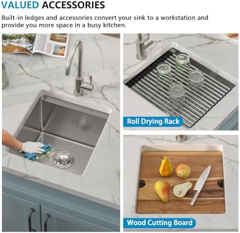 15"x17" Bar Prep Sink Undermount Workstation - Image 6