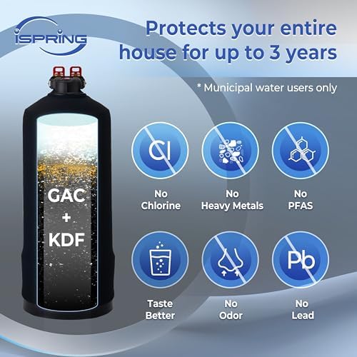 iSpring Whole House Water Filter System, Reduces Chlorine, Chloramine, Lead, Water Filter Lasts up to 3 Years, Model: WF1024 - Image 2