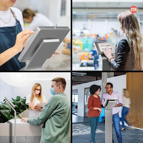 Premium Kiosk Floor Stand – CTA Locking Support Base Kiosk for iPad 11 (A16) - Pro 11-inch M4 - Air 11-inch M3- iPad 10th Gen - Galaxy Tab & More Tablets - Silver - (PAD-PARAFS) - Image 6