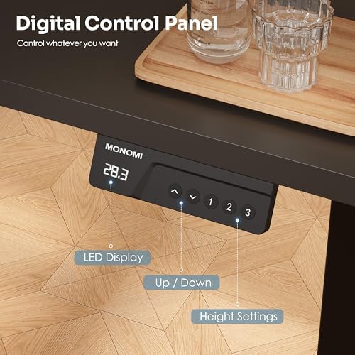 Monomi 35"x20" Small Electric Standing Desk,Whole Piece Desktop,Black - Image 5