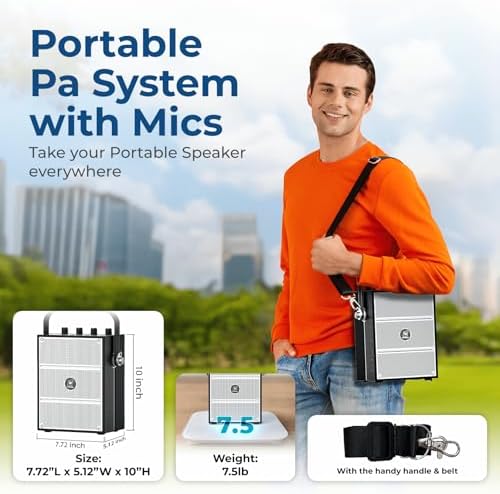 100W Powerful Voice Amplifier with 2 Wireless Microphones S99 - Image 5