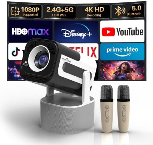 Projector with WiFi and Bluetooth, Projector for Bedroom/Outdoor by Jyntoxa