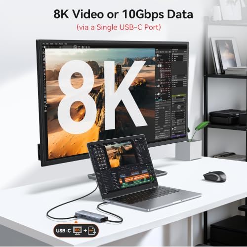 USB C Hub Dual 4K@60Hz USB C Adapter for Dell HP, 100W PD USB C Splitter - Image 6