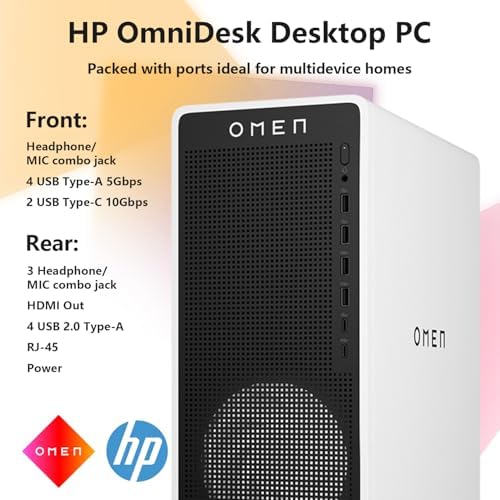 HP OMEN 16L Gaming Desktop, Intel Core Ultra 7 265F, 32 GB RAM, 1 TB SSD, NVIDIA GeForce RTX 5060, Windows 11 Pro, Microsoft Copilot, Panda Metal (2025) - Image 6
