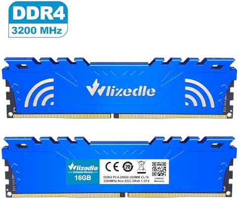 DDR4 3200MHz RAM 32GB Kit (2x16GB) XMP 2.0 CL16 UDIMM, Desktop Memory Module PC4-25600 288-Pin 1.35V Non-ECC Unbuffered PC Computer RAM Stick Upgrade - Blue - Image 5