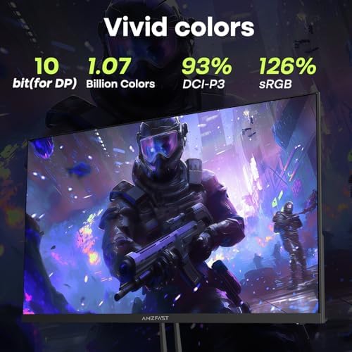Amzfast 24.5 Inch 280Hz/240Hz Gaming Monitor FHD 1080p Monitor, 1ms Adaptive Sync, 3000:1, 126% sRGB, 93% DCI-P3, TÜV Rheinland Eye Care, HDMI 2.0 x 2 & DP 1.4 x 2, AMZG25X1 Pro - Image 5