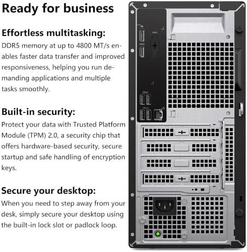 Dell Pro Tower Business Desktop, 8GB DDR5, 512GB SSD, Professional Work PC - Image 5