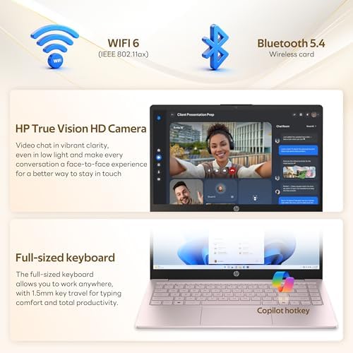 HP Stream 14" HD Student&Business Laptop with AI Copilot, Intel Processor N150, 4GB RAM, 1.12TB Storage (128GB UFS + 1TB Docking Station), 1 Year Office 365, Intel Graphics, Win 11, Tranquil Pink - Image 7