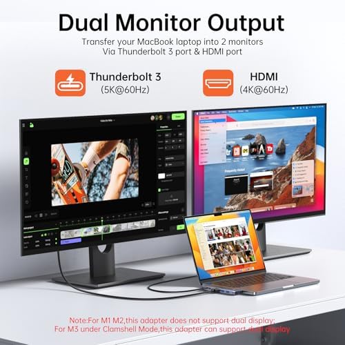 USB C Adapter HDMI Hub for MacBook Air/Pro 2026-2018 Mac Multiport Dongle - Image 4