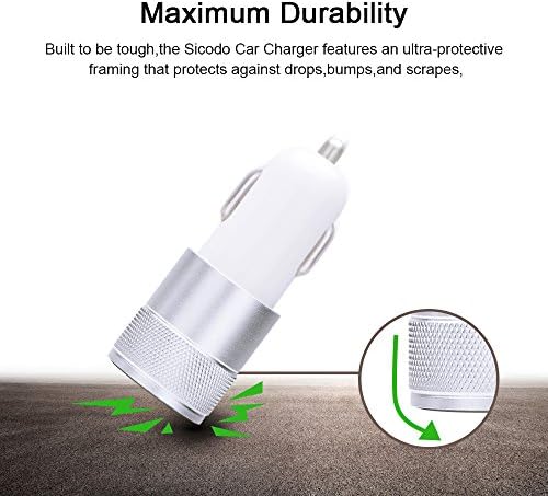 Car Charger,Sicodo 3.4A 2 Pack USB Smart Port Charger - Image 3