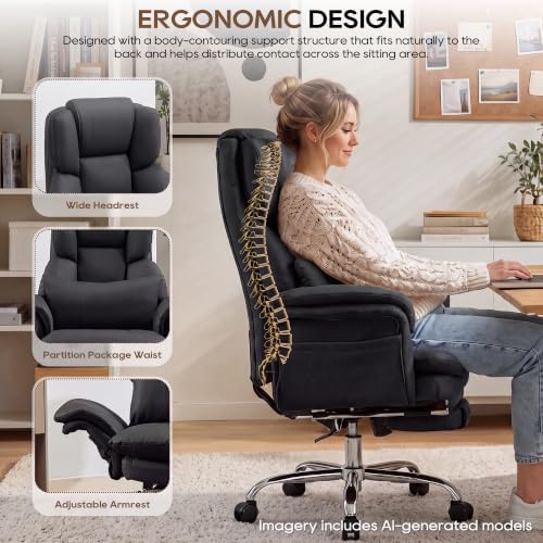 Big and Tall Criss Cross Legged Office Chair with Flip Armrests - Image 7
