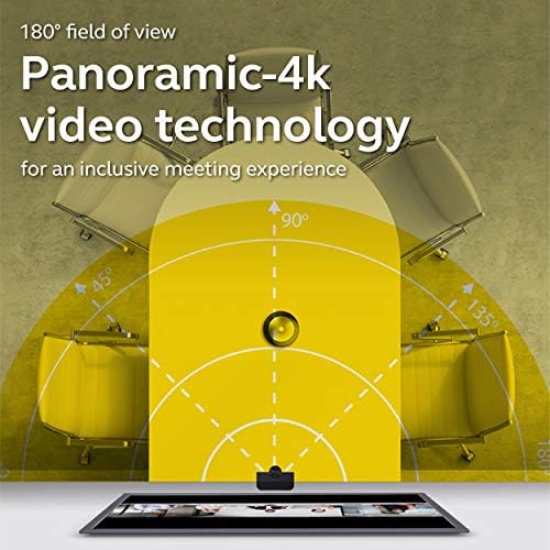 Jabra PanaCast – Intelligent 180° Panoramic-4K Huddle Room Video Camera – Inclusive Video Conferencing Camera with Full Room Coverage, Easy to Set-Up Wide Angle Webcam for Streaming - Image 2