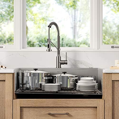 KRAUS KWT310-33/18 Kore Workstation 33-inch Drop-In 18 Gauge Single Bowl Stainless Steel Kitchen Sink with Integrated Ledge and Accessories - Image 2