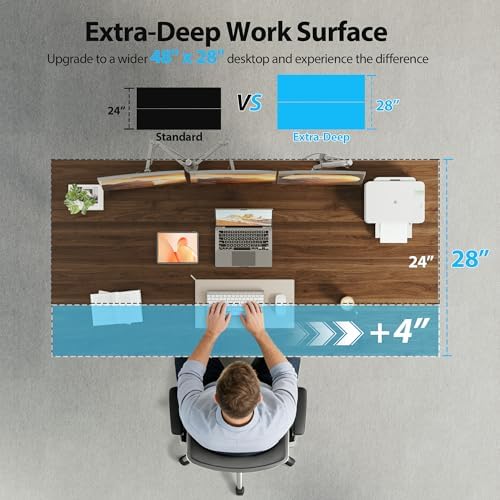 Agilestic 55*28 Inch Height Adjustable Electric Standing Desk, Dark Walnut - Image 3