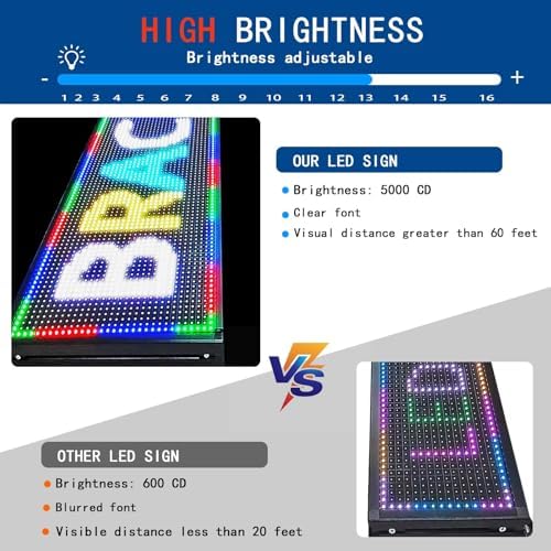 Programmable Scrolling Led sign Outdoor Digital Open Neon P10 115''x20'' - Image 3