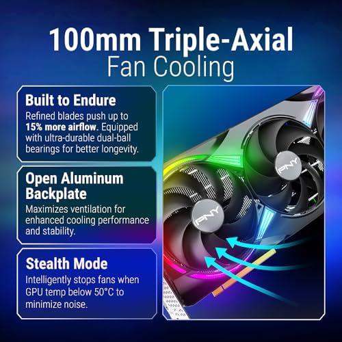PNY NVIDIA GeForce RTX™ 5080 Epic-X RGB™ OC Triple-Fan Graphics Card - Image 4