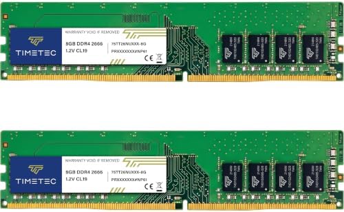 Timetec Premium 16GB KIT (2x8GB) DDR4 2666MHz (PC4-2666V) PC4-21300 UDIMM Desktop RAM – 288-Pin 1.2V CL19 Non-ECC Unbuffered DIMM Memory Module Upgrade by Timetec