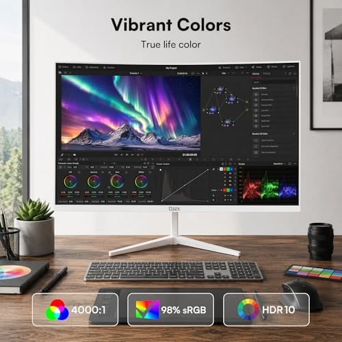 24 Inch Curved White Monitor FHD 1080P 100Hz, VA Panel, 3000R - Image 5