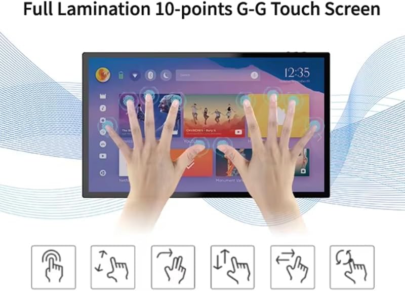 21.5 Inch Android Digital Signage Display, RK3576 Octa-Core, Android 14 Touch Screen Tablet, 4GB RAM 64GB ROM, FHD IPS 10-Point Touchscreen, WiFi 6, Bluetooth 5.4, VESA Wall Mount, POE (White) - Image 3