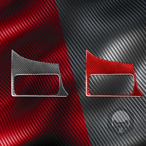 Real Soft Red Carbon Fiber Car Driver Position Headlight Headlamp Switch Control Panel Sticker Auto Interior Decoration Accessories Compatible with Benz Smart 2016 2017 2018 2019 2020 2021 - Image 6