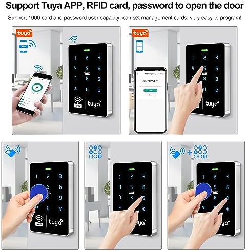 S10 TUYA Wi-Fi Access Control Keypad, IP68 Waterproof, RFID Touchscreen Access Controller, Mobile App Door Opening, Password Keypad, 1000 User Capacity, Home Single and Double Door Access - Image 4