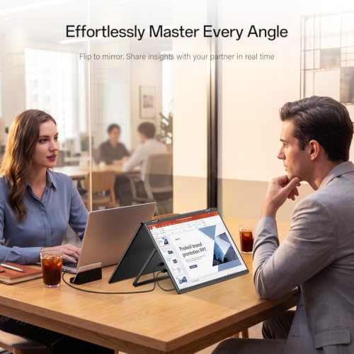 InnoView Portable Dual Monitor 15.6" 1920x1080 Dual Stacked Foldable Monitor | 315° Screen Adjustment | USB-C/HDMI Second Monitor for Laptop, Mac, Windows - Image 4