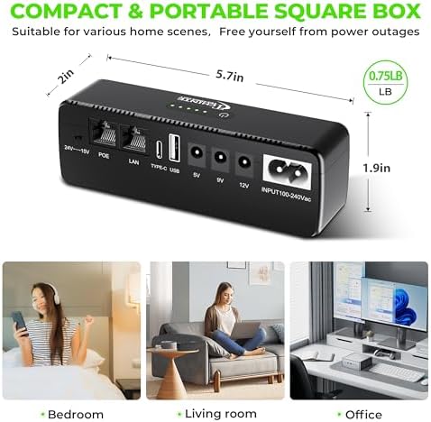 CHINTE Mini UPS Battery Backup, Uninterrupted Power Supply - Image 4