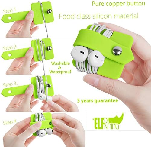 Cord Organizer Earbuds Holder Earphone Wrap Winder Green - Image 3