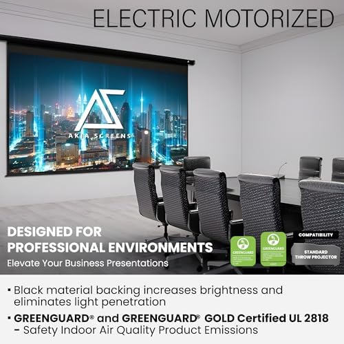 Akia Screens 110" Motorized Projector Screen 16:9 – 8K/4K HD Electric Drop Down Screen with Remote, Ceiling or Wall Mount – AK-MOTORIZE110H2 - Image 6