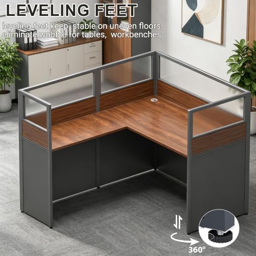 Office CubicleDesk with Mute Privacy Panels (A2 Person-F, Dark Walnut) - Image 6