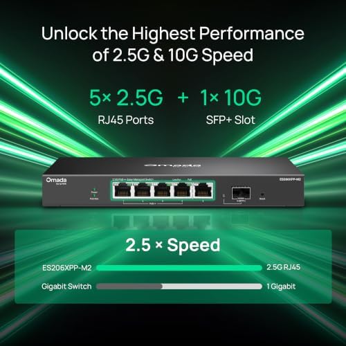 Omada ES206XPP-M2, 5 Port 2.5G Easy Managed PoE Switch - Image 2