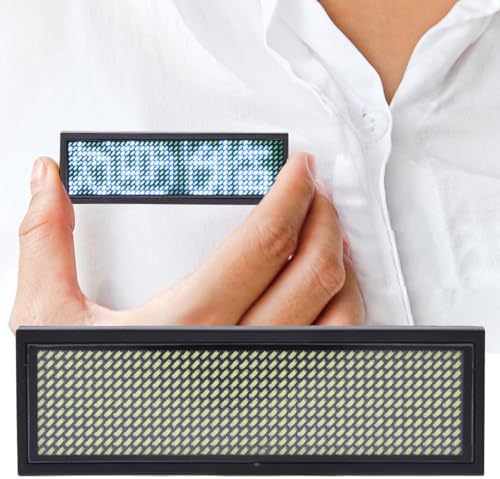Dioche Blue Led NLED Name Badge Scrolling Message Tag - Display Up to 550 Chinese Characters/750 English Characters - Ideal for Airports, Malls, and Events - Rechargeable, Bright, and (White) - Image 7
