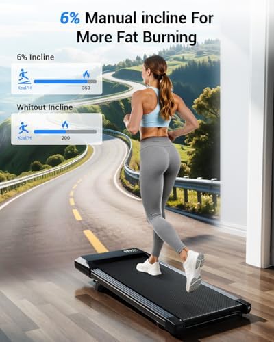 Superun Under Desk Walking Pad with 6% Incline, 3 in 1 Portable Treadmill - Image 2