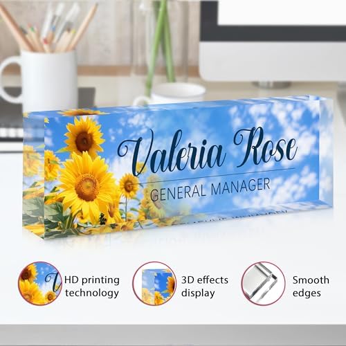 Custom Name Plate for Desk, Acrylic Desk Name Plate Personalized, Employee Appreciation Gifts, Office Desk Accessories for Woman Teacher Nurse, Coworker Gifts for Manager Assistant - Image 3