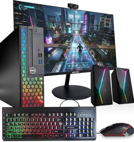 Dell Optiplex 3060 (RGB) Desktop Computer | Hexa Core Intel i5 (3.2) | 16GB DDR4 RAM | 1TB SSD | 24" New LCD | Windows 11 Pro | Light Gaming PC (Renewed) by Amazon+Renewed