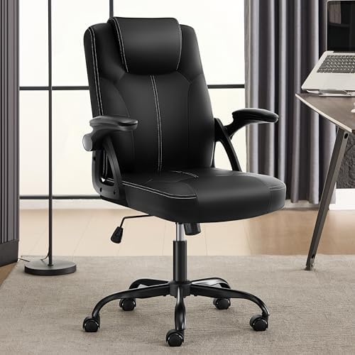 Fizzin Leather Office Chair, Computer Chair with Ergonomic Back Support by FizzinOfficeChair