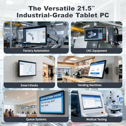 21.5" All in One Tablet Panel PC Win11 Pro, N100 Fanless Industrial Touchscreen Monitor Computer, 8GB RAM 128GB ROM, 1920 * 1080 IPS, USB3.2 * 2, USB2.0 * 2, LAN*2, HDMI2.0, Type-C3.1 - Image 4