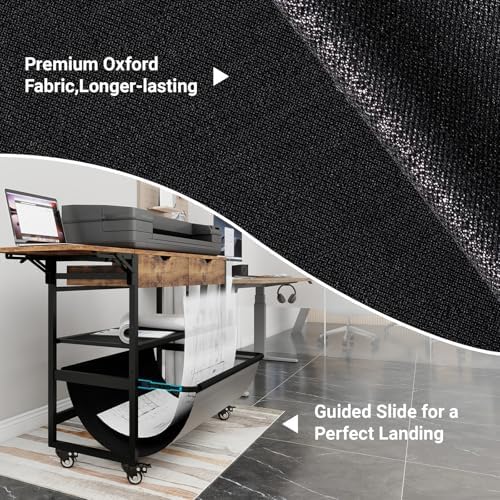 Natwind Wide Format Printer Stand,Plotter Table with Laptop Station,Retro - Image 6