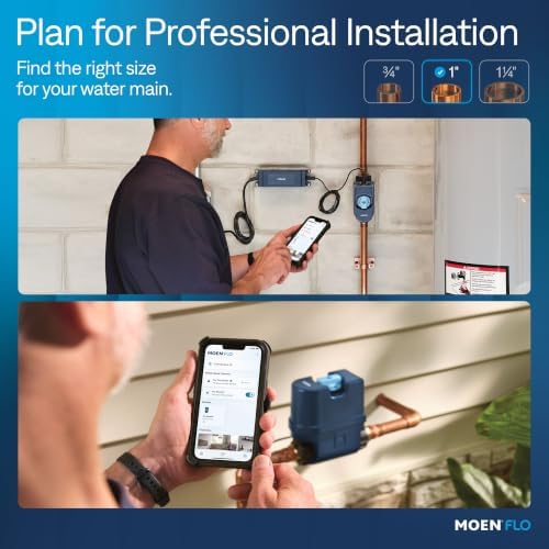 Moen 900-006 Flo Smart Water Monitor and Automatic Shutoff Sensor, Wi-Fi Connected Water Leak Detector for 1-Inch Diameter Pipe - Image 3