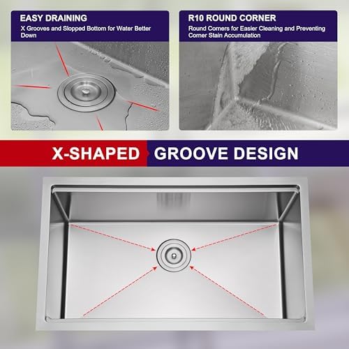 27 Inch Undermount Workstation Handmade Single Bowl Kitchen Sink - Image 4