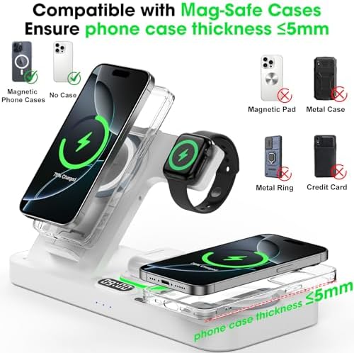 Dual Phone Foldable Wireless Charging Station for Apple, Couple&Family Use - Image 6
