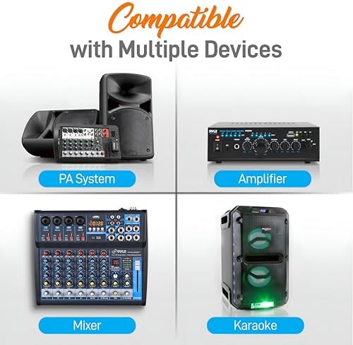 Pyle 2 Channel Wireless Microphone System - Portable UHF Digital Audio Mic Set with 2 Headset, 2 Lavalier lapel, 2 Transmitter, ¼’’ cable, power adapter - For Karaoke, PA, DJ, - PDWM3400,Black - Image 3