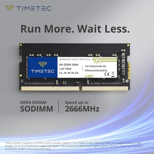 Timetec 80GB KIT (10x8GB) DDR4 2666MHz (PC4-2666V) PC4-21300 SODIMM Laptop RAM – 260-Pin 1.2V CL19 Non-ECC Unbuffered Memory Module for Laptop, Notebook, Mini PC, All-in-One - Image 3