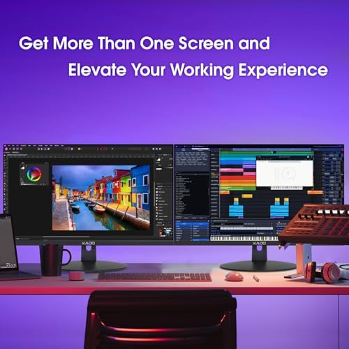 Kado 2-Pack Dual 24" Flat Screen 1920x1080 75Hz FHD Computer Monitor - Image 7