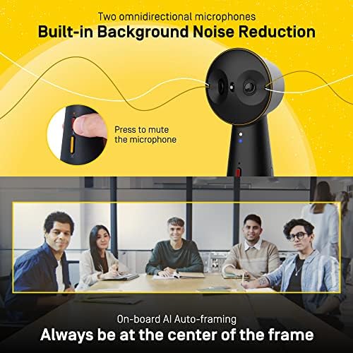 IPEVO Totem 180 4K Panoramic Video Conference Camera w/ 180° & 120° View, Premium Webcam, Full Room Coverage, AI Auto Framing, Noise Reduction Mics, Plug-and-Play USB-C, Remote Hybrid Learning - Image 6