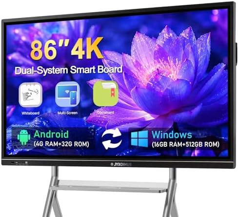 Smart Board,Digital Electronic Whiteboard and Smartboard for Classroom, Screen Mirroring for Live Streaming, Digital Signage Displays and Player for Advertising(Board Only) (86 Inch) by JYXOIHUB
