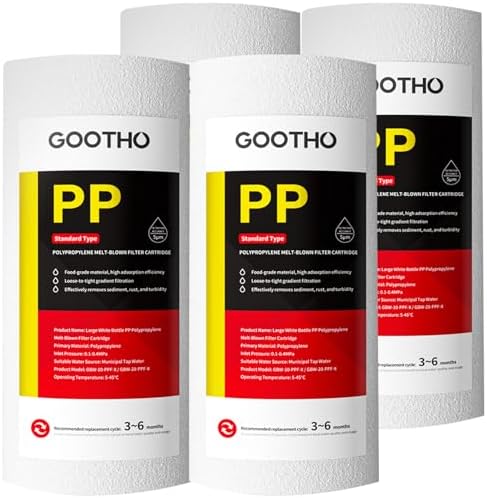 10" x 4.5" -5 Micron Whole House Sediment Filter Cartridge (4-Pack） by Unknown